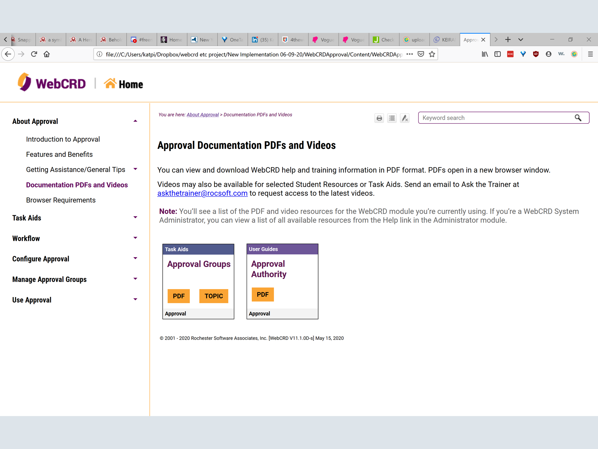 approval documentation